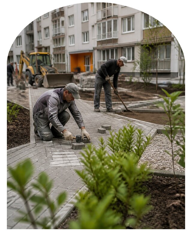 Благоустройство двора многоквартирного дома в Кимрах